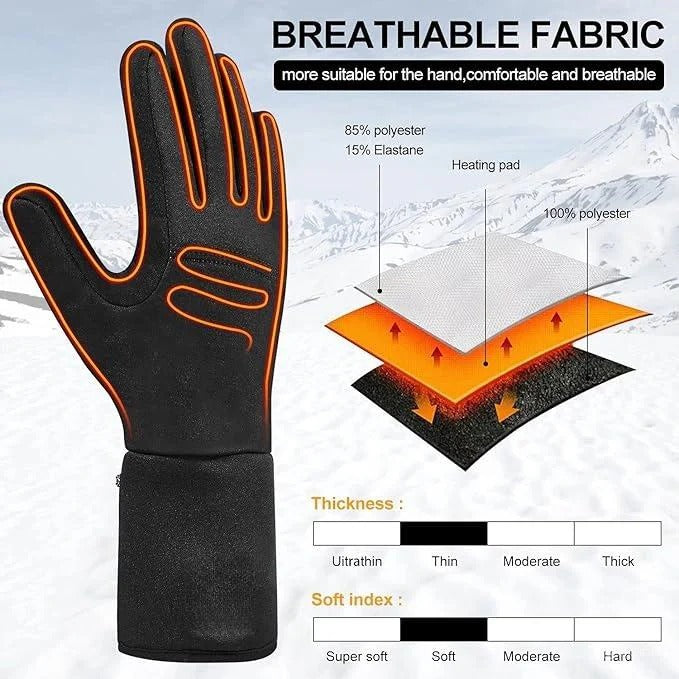 Guantes interiores eléctricos cálidos para clima frío