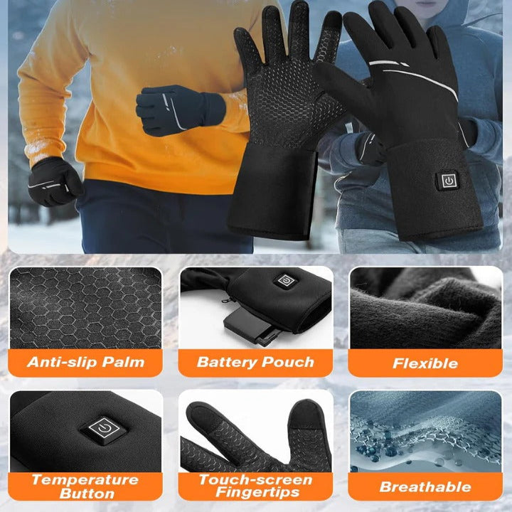 Guantes interiores eléctricos cálidos para clima frío