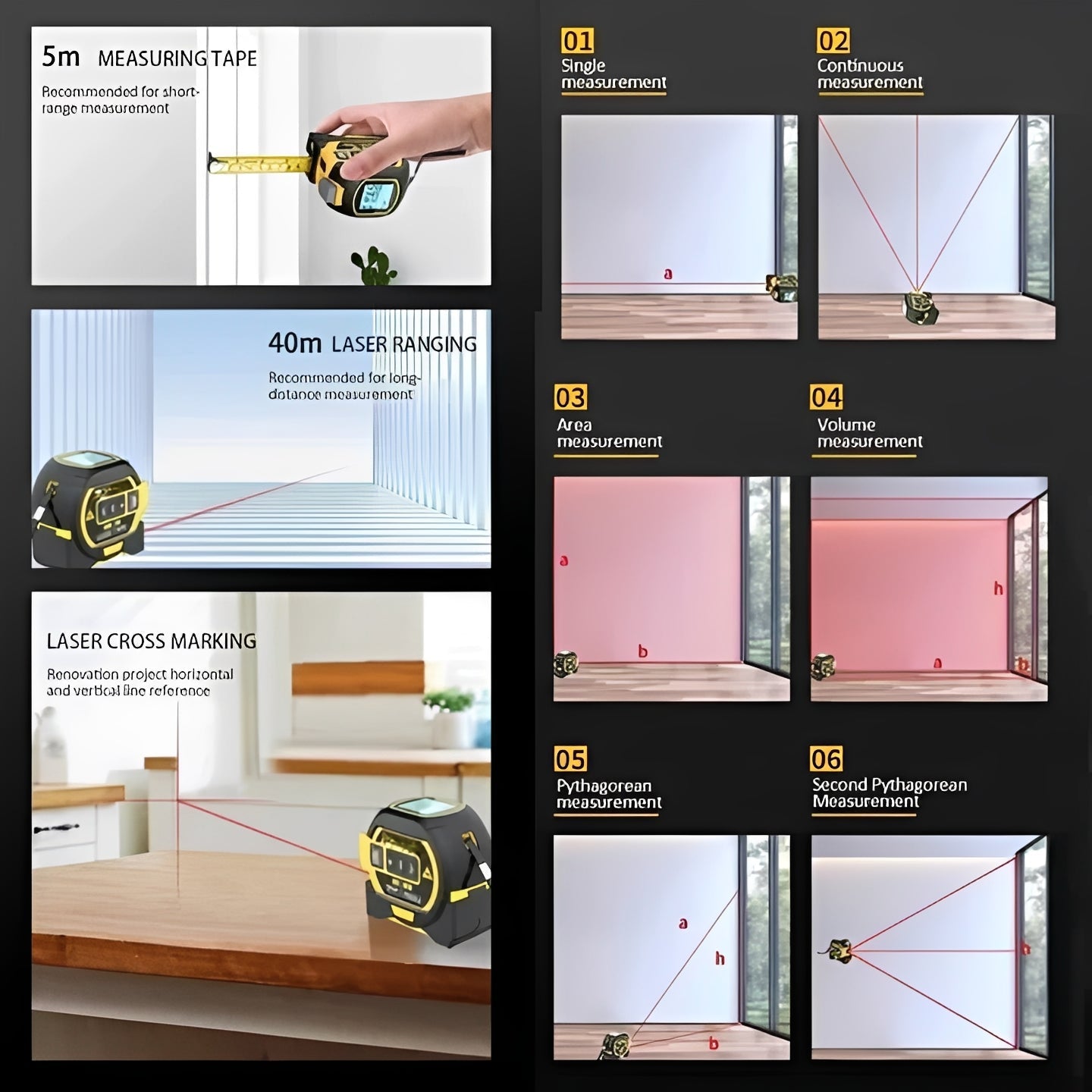 Medidor Láser de Distancia Preciso con Sensor IR
