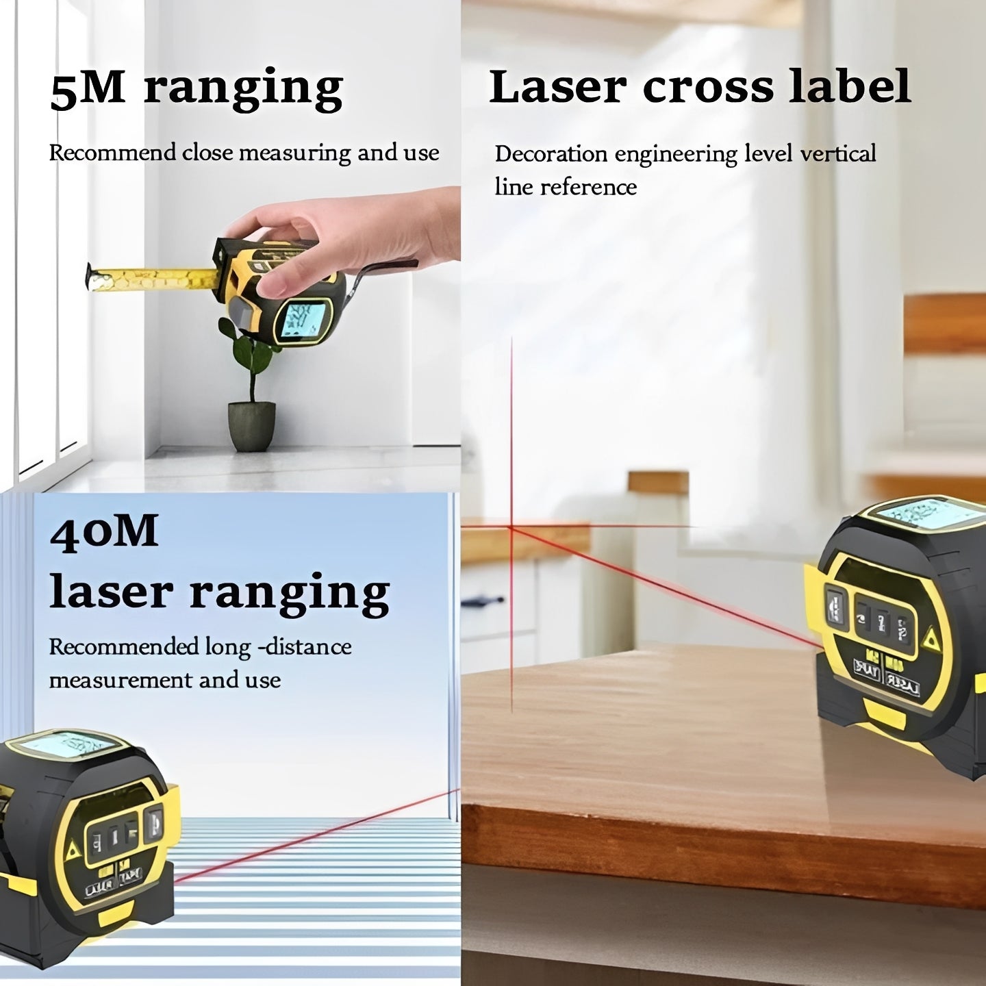 Medidor Láser de Distancia Preciso con Sensor IR