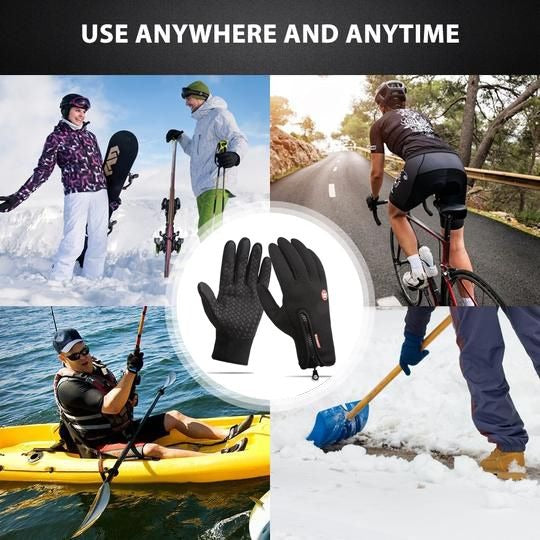 Guantes cálidos impermeables de pantalla táctil para clima frío