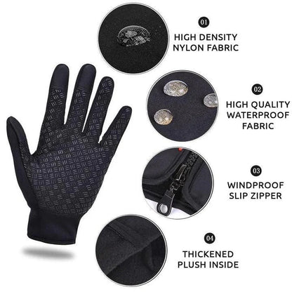 Guantes cálidos impermeables de pantalla táctil para clima frío