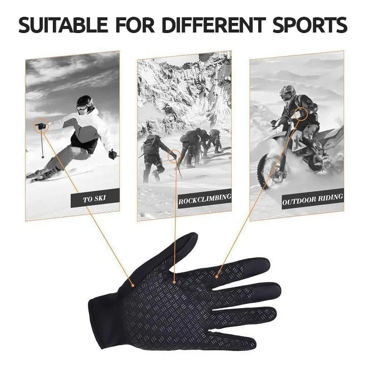 Guantes cálidos impermeables de pantalla táctil para clima frío