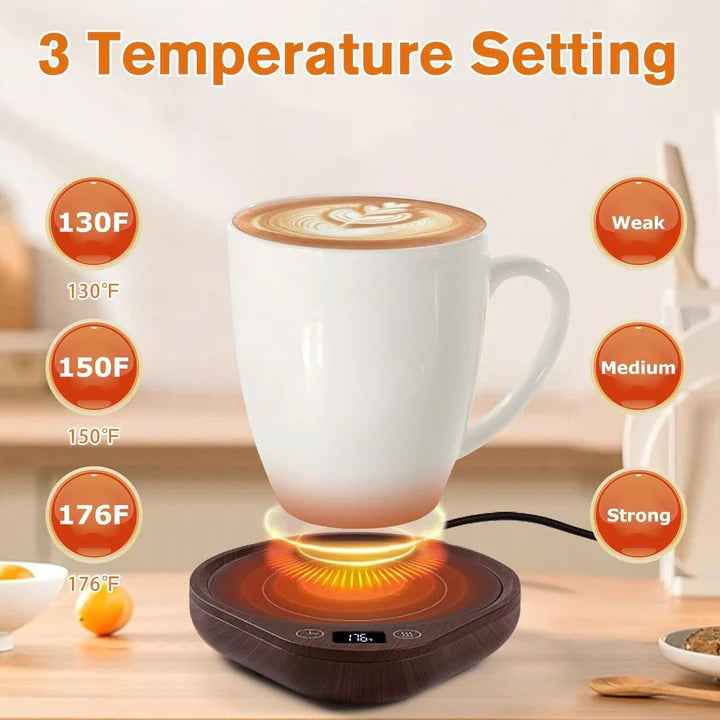 Calentador de tazas de café con placa de calor ajustable