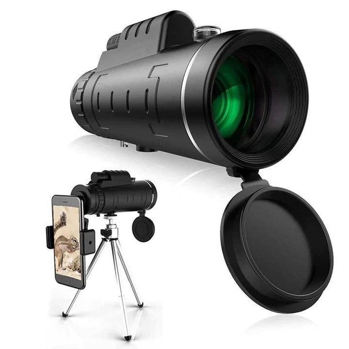 Telescopio terrestre portátil de alta definición con adaptador para teléfono
