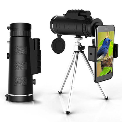 Telescopio terrestre portátil de alta definición con adaptador para teléfono