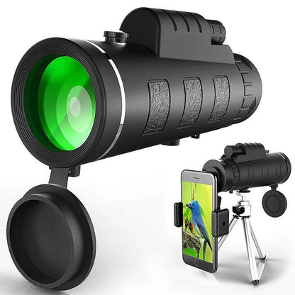 Telescopio terrestre portátil de alta definición con adaptador para teléfono