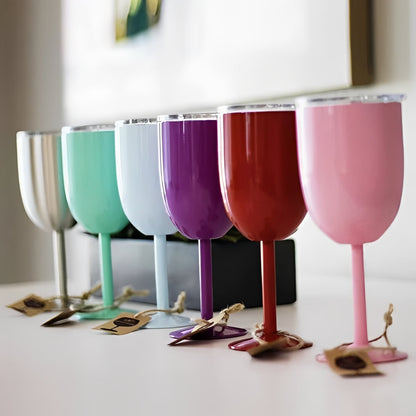 Vaso de vino de doble pared con aislamiento y tapa hermética