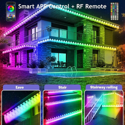 Tiras de luces LED flexibles y coloridas para exteriores