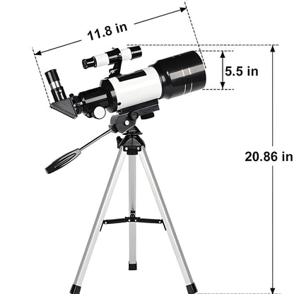 Potente telescopio lunar con trípode y zoom de 150x