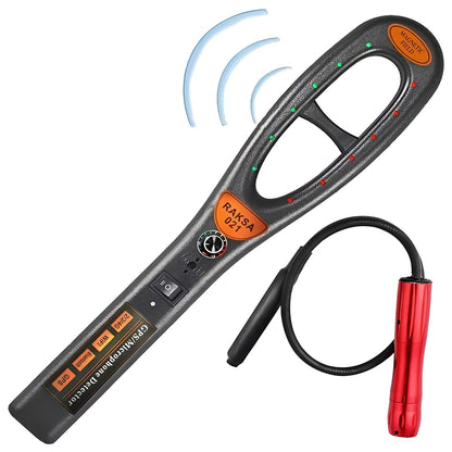 Detector espía de RF compacto con alertas de audio, LED y vibración