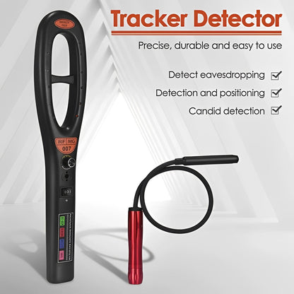Detector espía de RF compacto con alertas de audio, LED y vibración