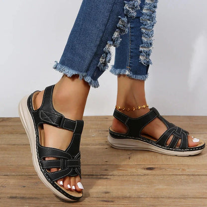 Sandalias cómodas para mujer con hebilla ajustable para soporte ortopédico