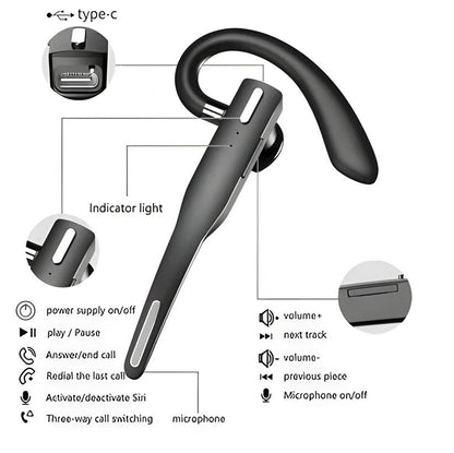 Auriculares inalámbricos Bluetooth para camionero con micrófono con cancelación de ruido
