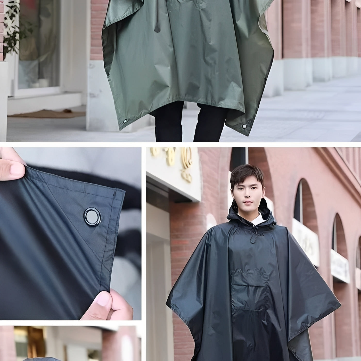 Capa impermeable de lluvia de largo completo