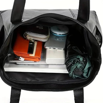 Bolso de mano clásico de cuero auténtico