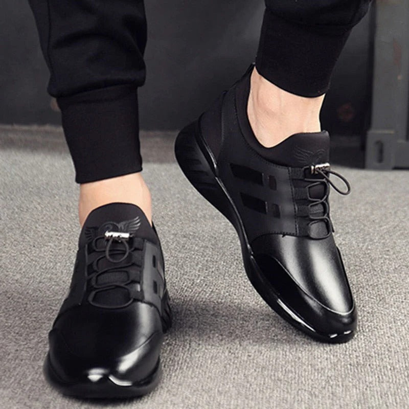 Zapatos cómodos de cuero para hombre con soporte para el arco plantar