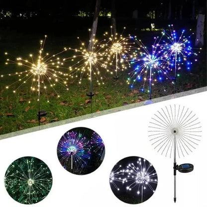 Luces solares de cadena de colores con 60 bombillas LED
