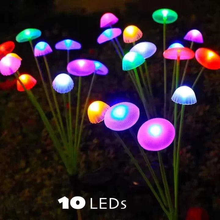 Luces de medusa de cadena para exteriores coloridas con tallo flexible