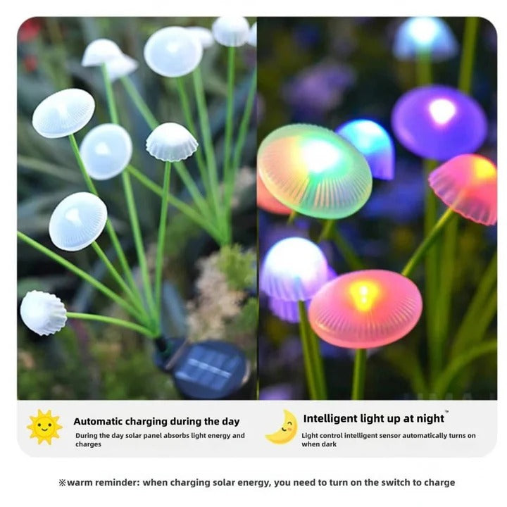 Luces de medusa de cadena para exteriores coloridas con tallo flexible