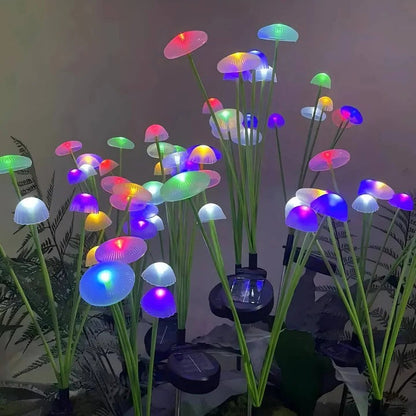 Luces de medusa de cadena para exteriores coloridas con tallo flexible