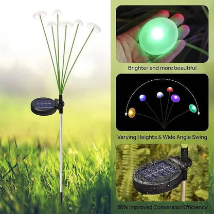 Luces de medusa de cadena para exteriores coloridas con tallo flexible