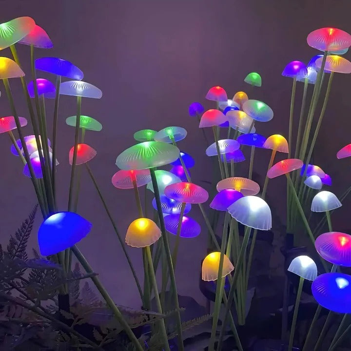 Luces de medusa de cadena para exteriores coloridas con tallo flexible