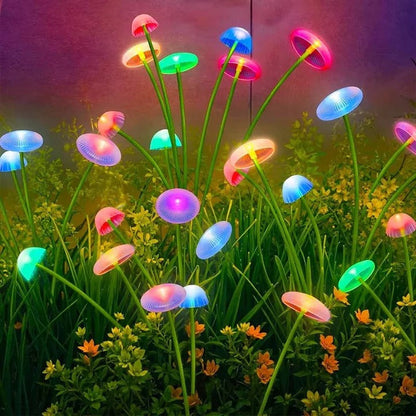 Luces de medusa de cadena para exteriores coloridas con tallo flexible