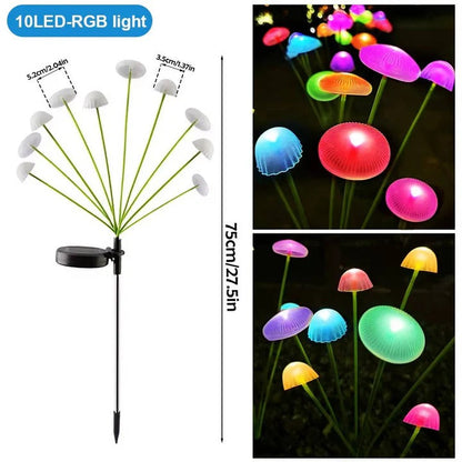 Luces de medusa de cadena para exteriores coloridas con tallo flexible