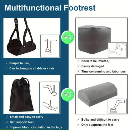 Cómodo kit de hamaca reposapiés para avión para viajar