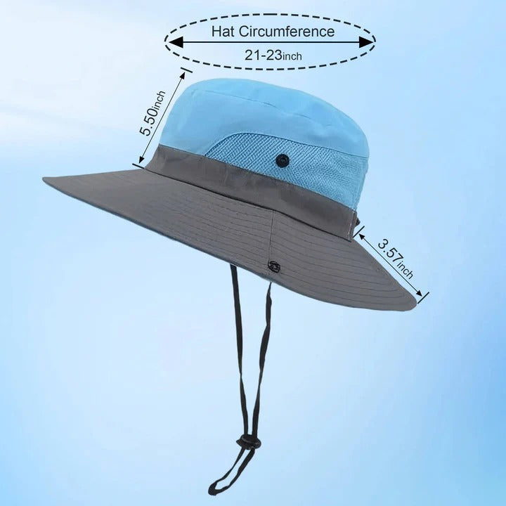Sombrero de Verano Portátil de Ala Ancha con Correa Ajustable