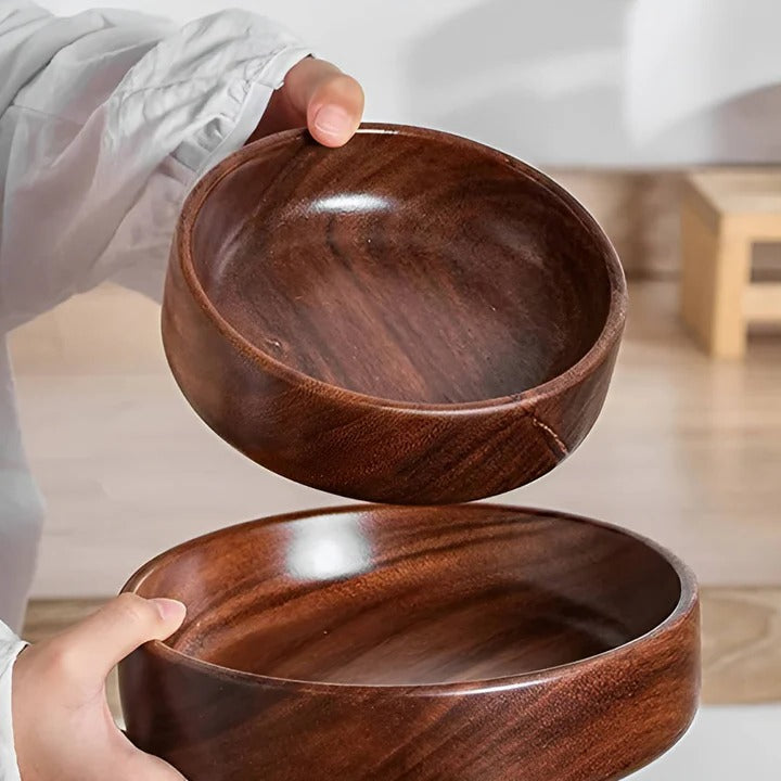 Fuentes de madera natural para el hogar, juego de 2 piezas