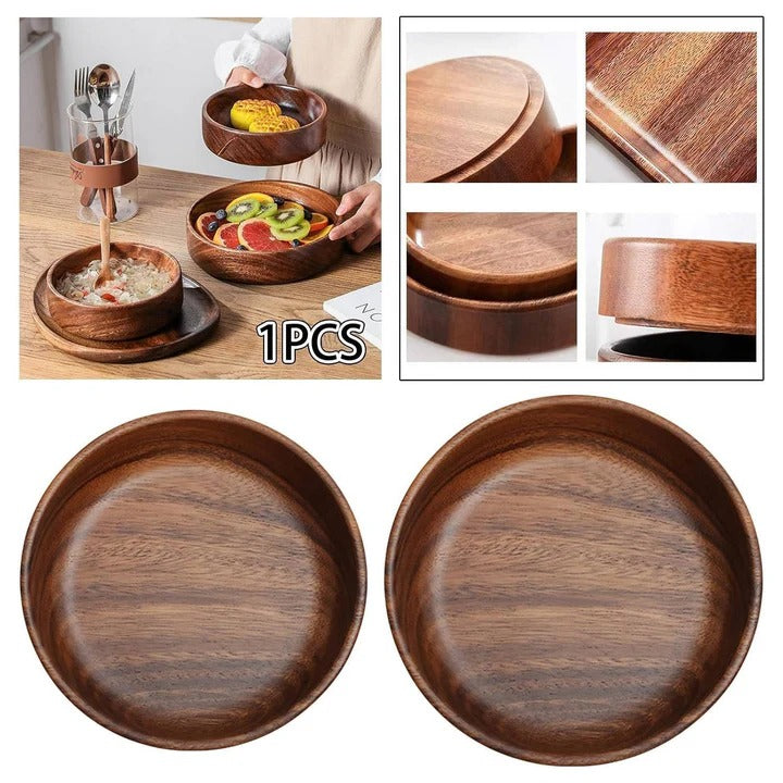 Fuentes de madera natural para el hogar, juego de 2 piezas