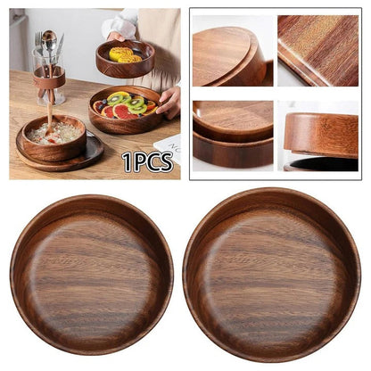 Fuentes de madera natural para el hogar, juego de 2 piezas