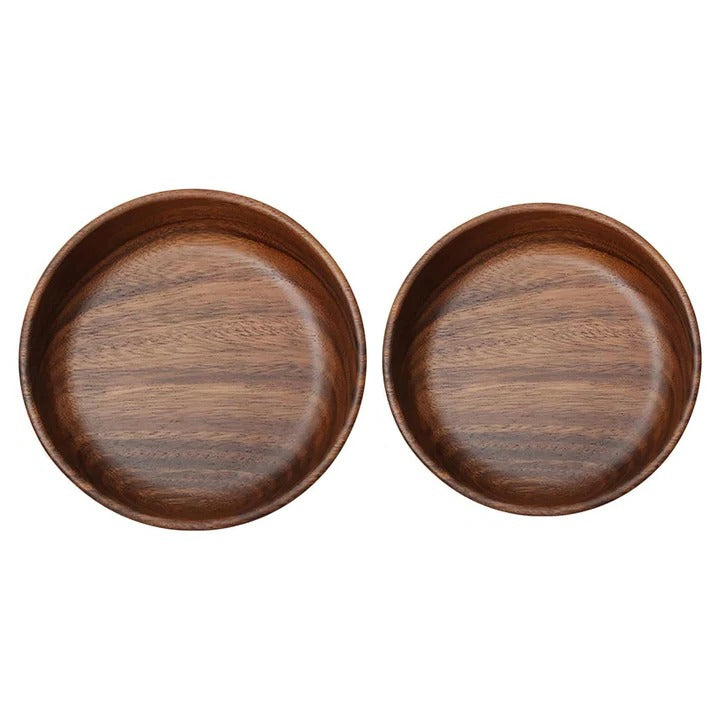 Fuentes de madera natural para el hogar, juego de 2 piezas