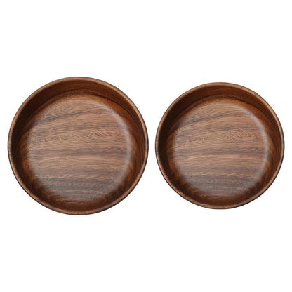 Fuentes de madera natural para el hogar, juego de 2 piezas