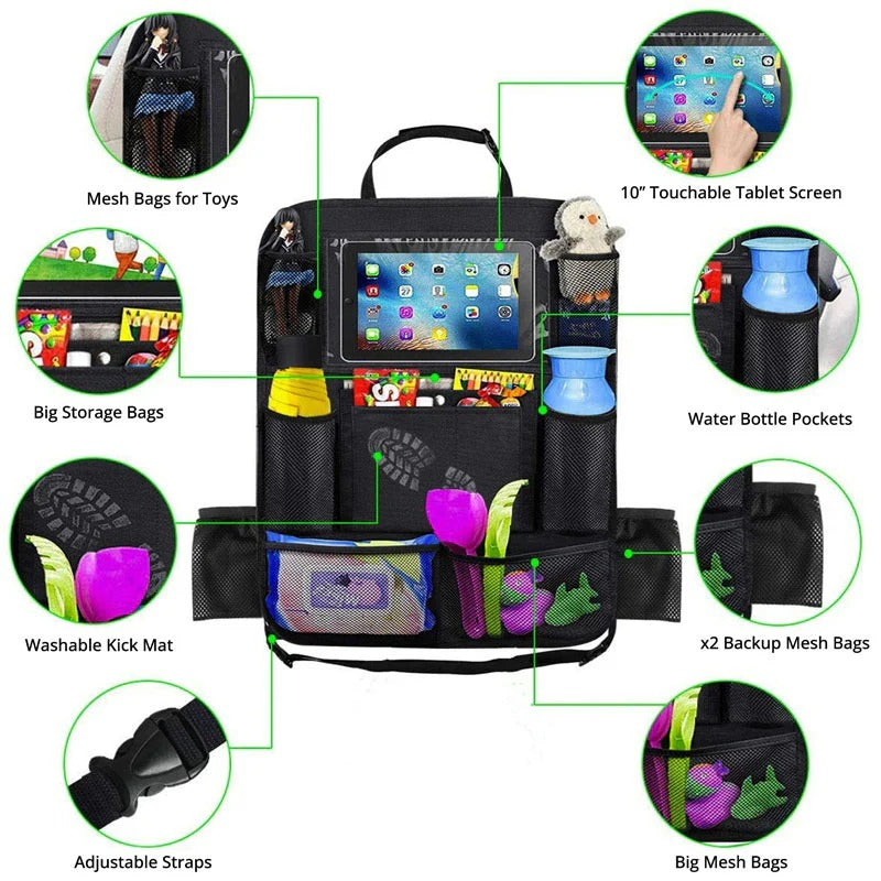 Organizador para Asiento Trasero de Coche con Múltiples Bolsillos