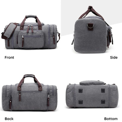 Bolsa de viaje de algodón espaciosa con espacio extra