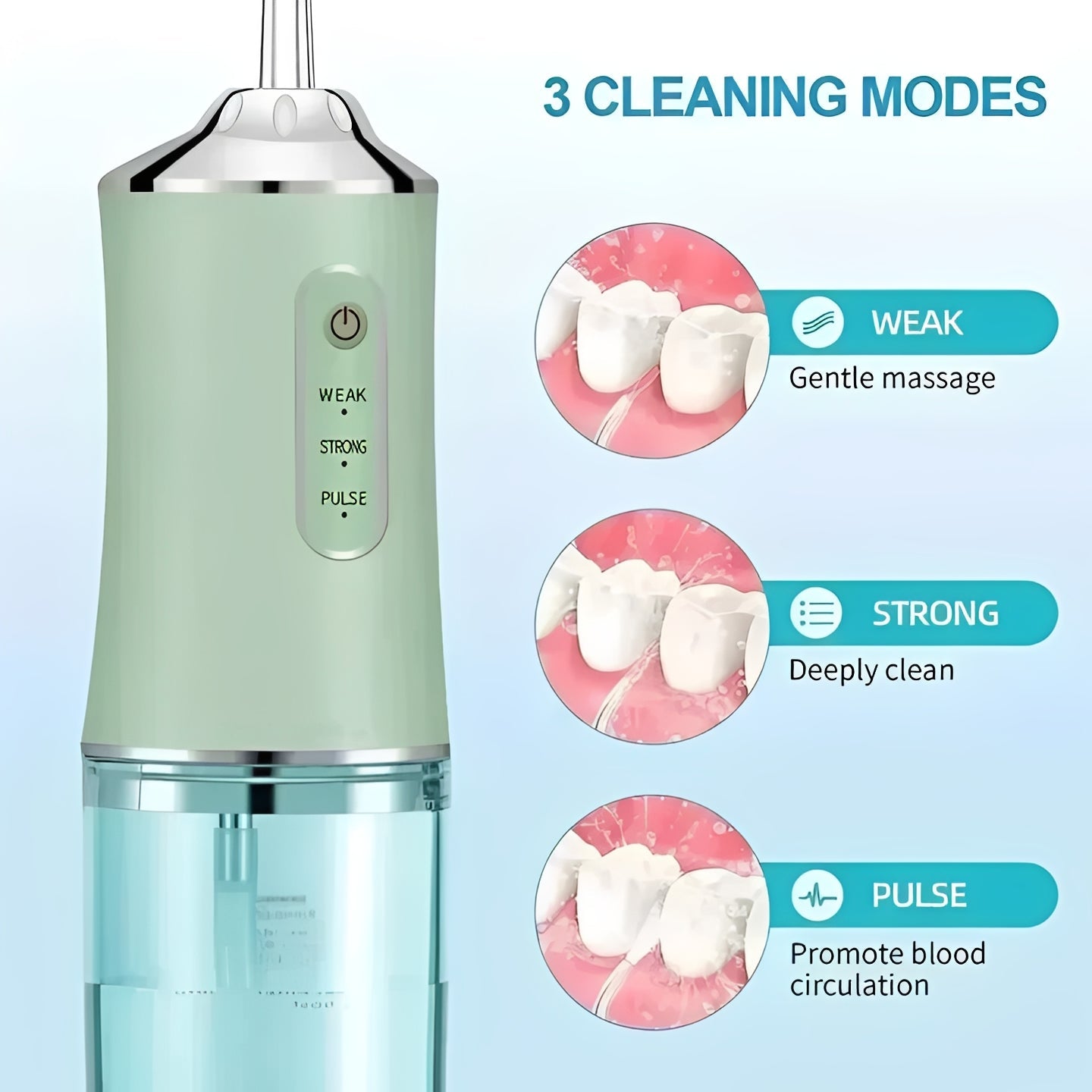 Irrigador Bucal de Viaje Compacto con Puntas Intercambiables
