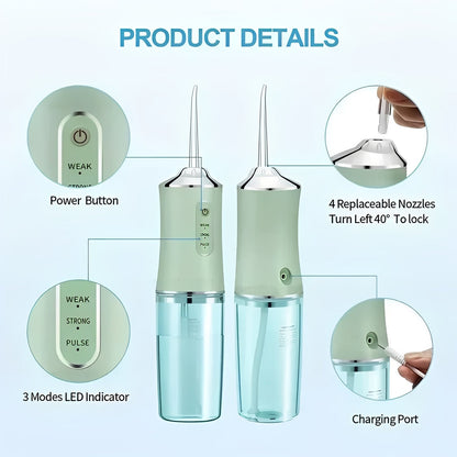 Irrigador Bucal de Viaje Compacto con Puntas Intercambiables