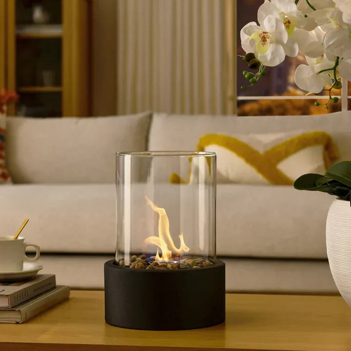 Fogata de exterior compacta con tapa y atizador
