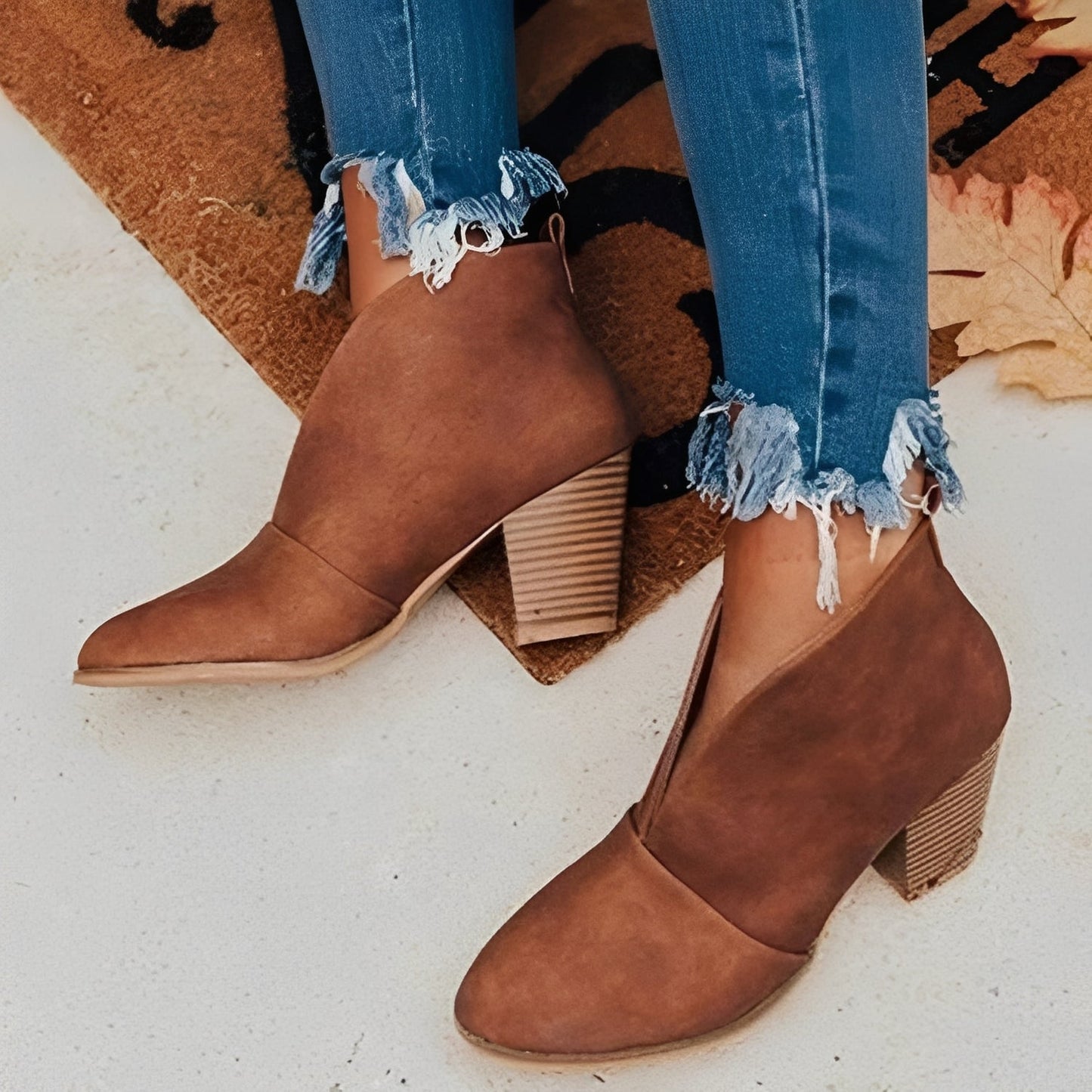 Botines de tacón bajo para mujer con laterales elásticos