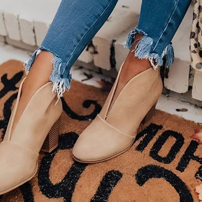 Botines de tacón bajo para mujer con laterales elásticos