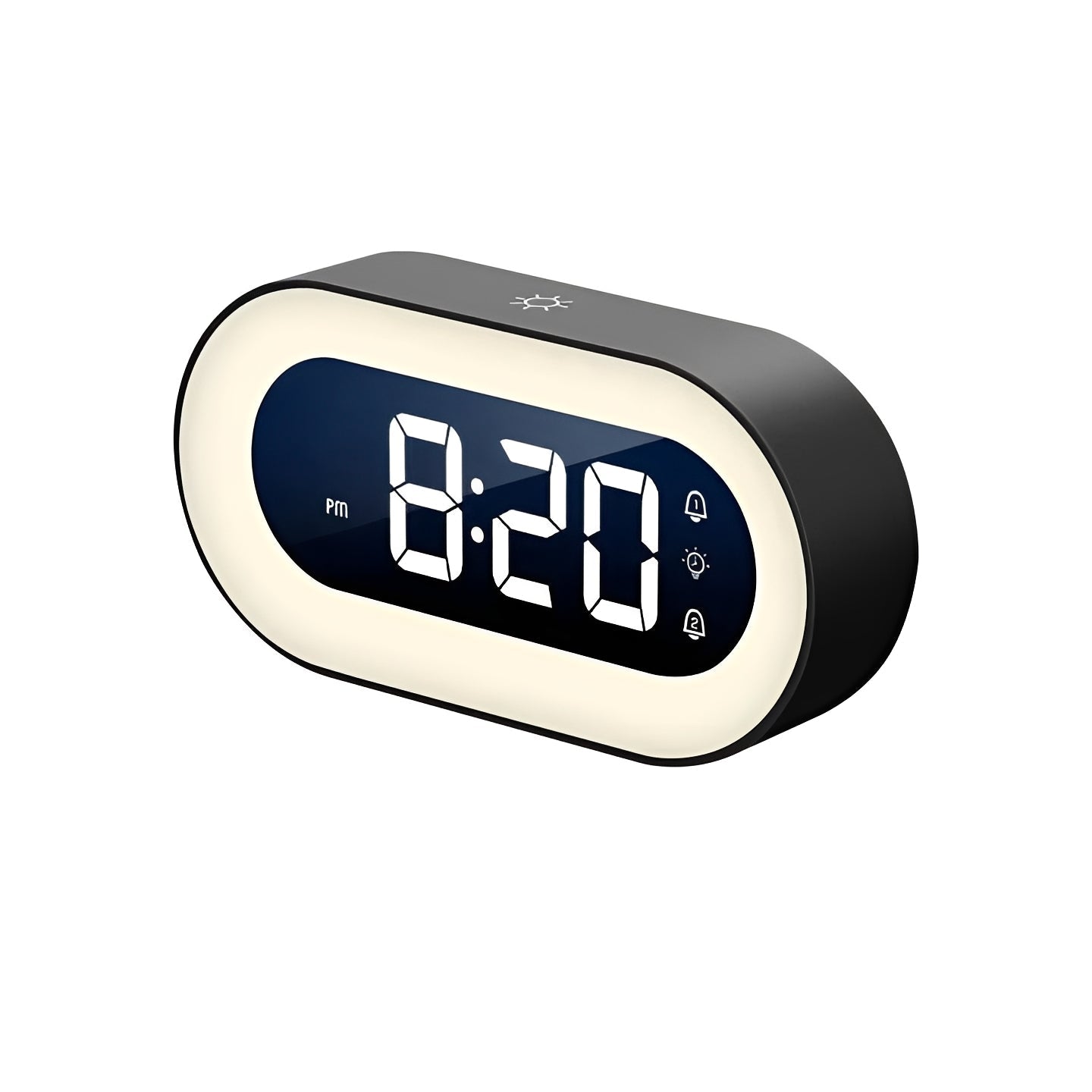 Despertador de luz con brillo ajustable y cargador USB