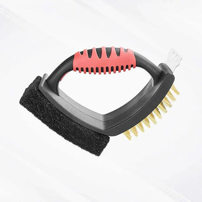 Cepillo para limpiar parrillas de acero inoxidable con raspador