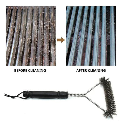 Cepillo limpiador de metal duradero para parrillas de barbacoa