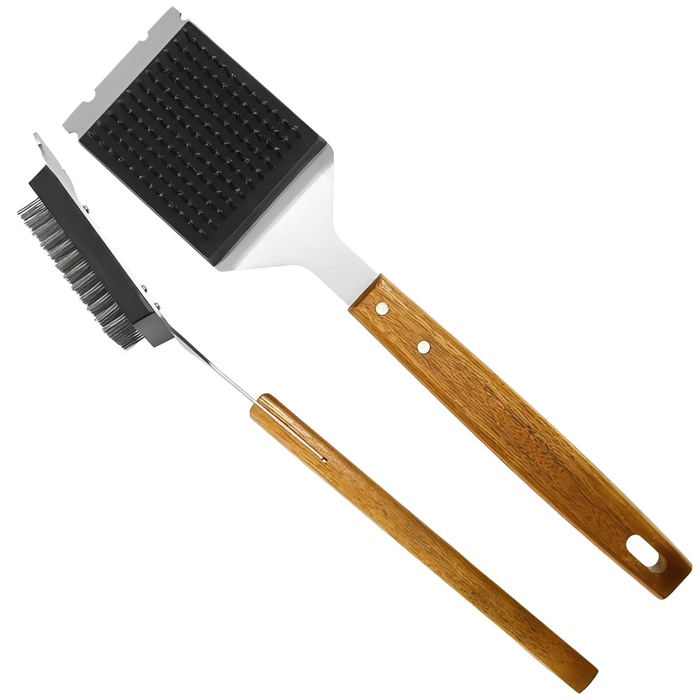 Heavy Duty Grill Cleaner Brush with Scraper, 2 Piece Set - Ortekor