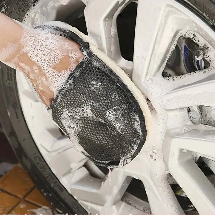 Toalla de microfibra de primera calidad para limpieza de automóviles con correa elástica para la muñeca