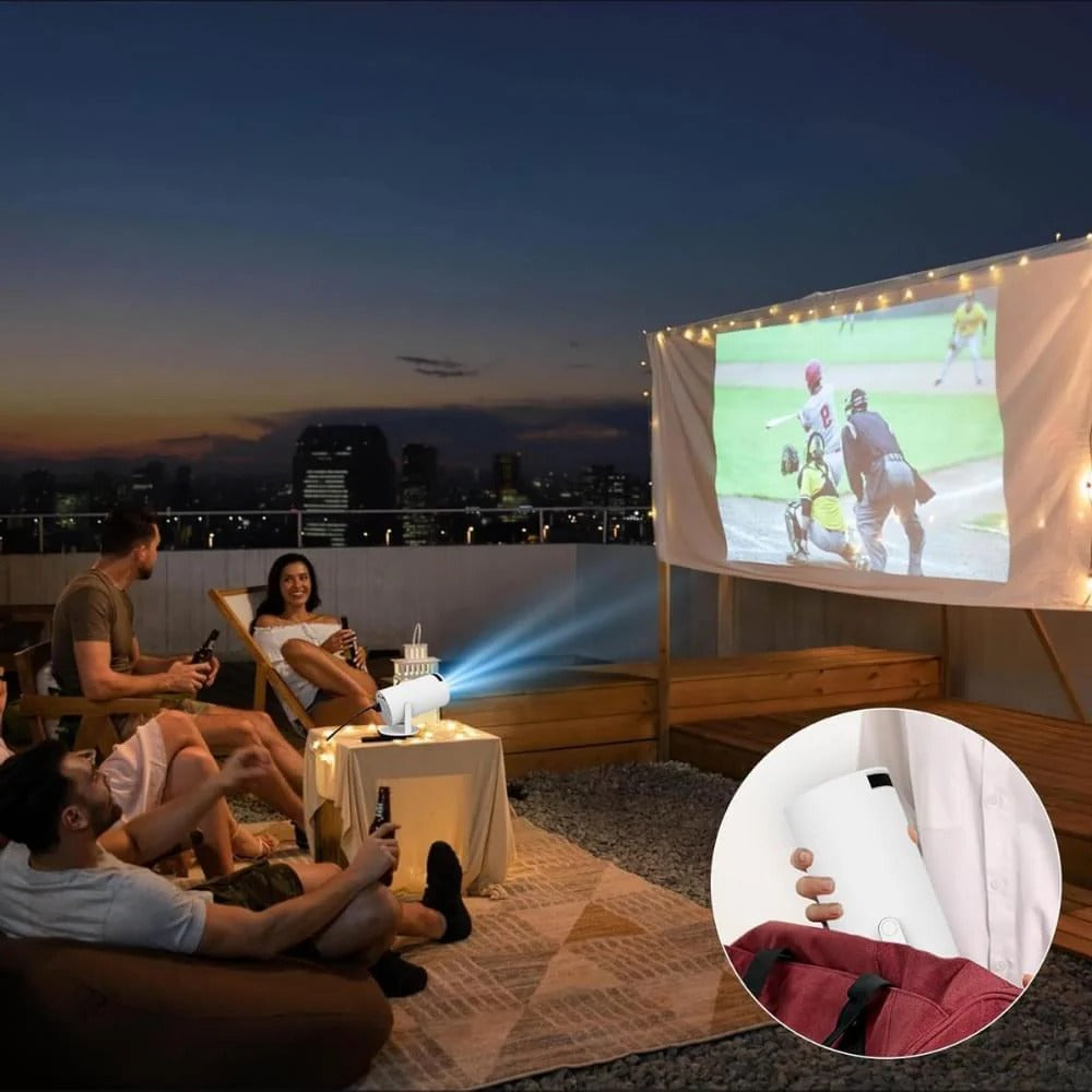 Mini proyector compacto 4K para cine en casa con pantalla grande