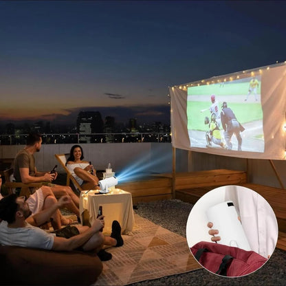 Mini proyector compacto 4K para cine en casa con pantalla grande